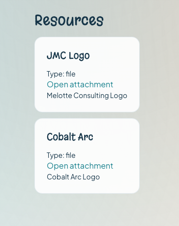 Portal resources view showing controlled access to materials.